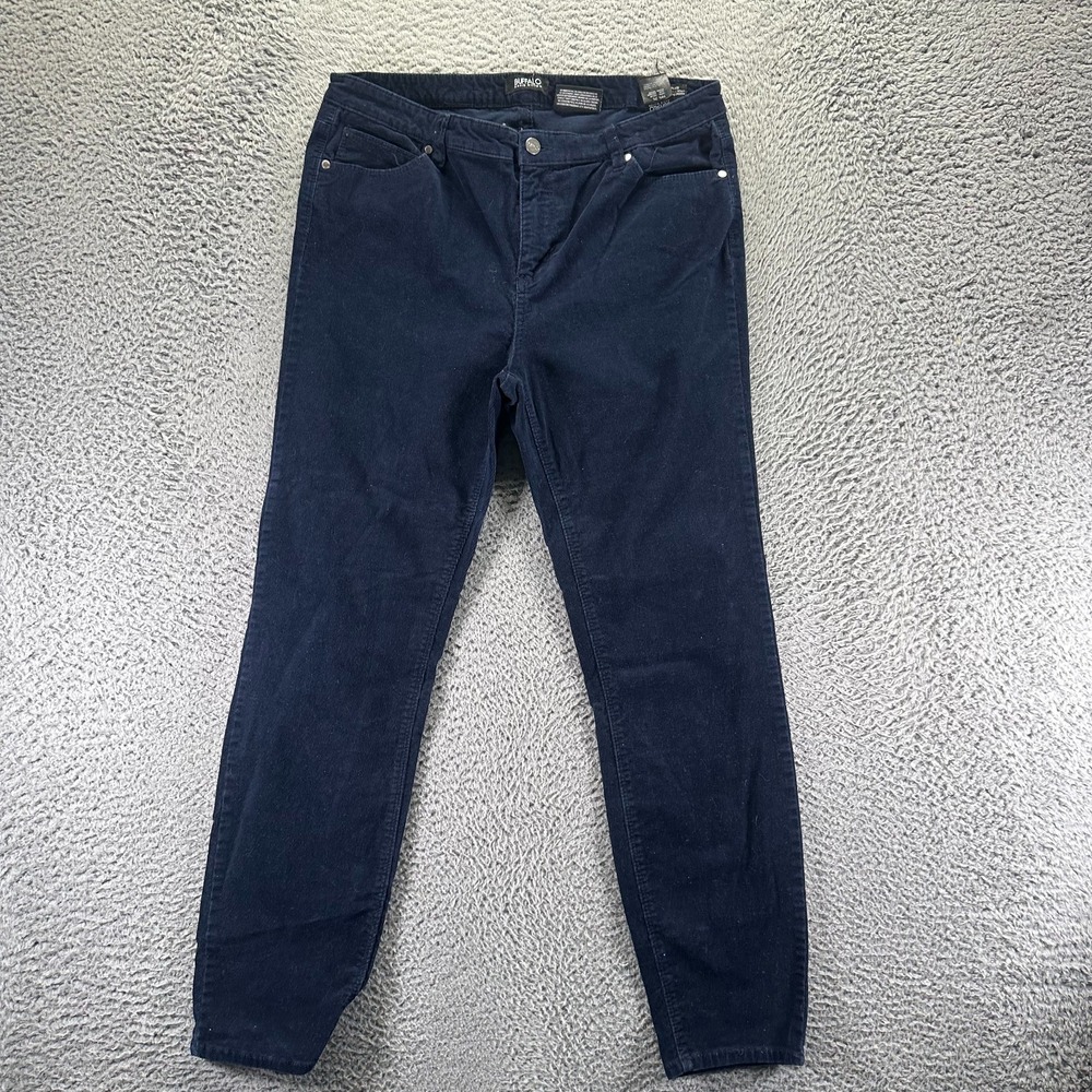 Buffalo David Bitton Icon Pant Women's 14 Blue Corduroy‎ Chino Skinny Leg Preppy